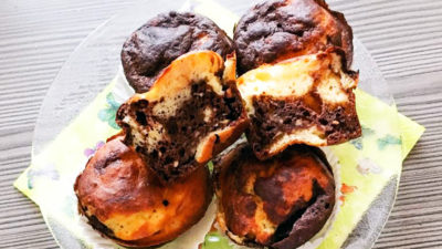 Proteines-túrós boci muffin