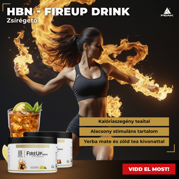 Peak HBN Fire UP Drink zsírégető italpor Yerba Mate teával és GBBGO®-val