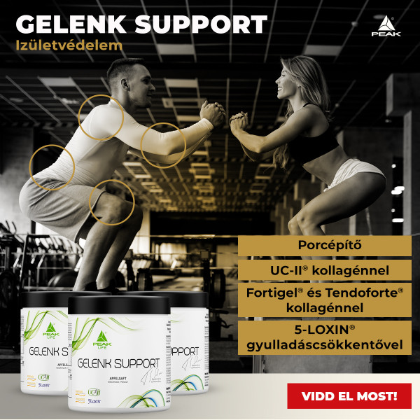 Peak Gelenk Support: TENDOFORTE®, FORTIGEL®, UC-II® kollagénnel és 5-Loxin®-nal