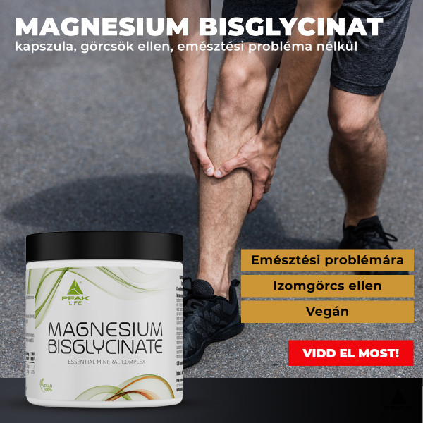 Peak Magnesium Bisglycinat kapszula, görcsök ellen, emésztési probléma nélkül