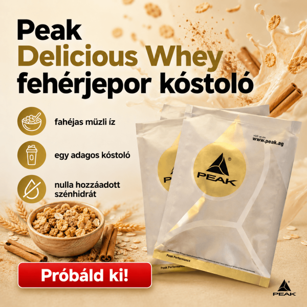 Peak Delicious Whey Protein -  fahéjas műzli termékminta