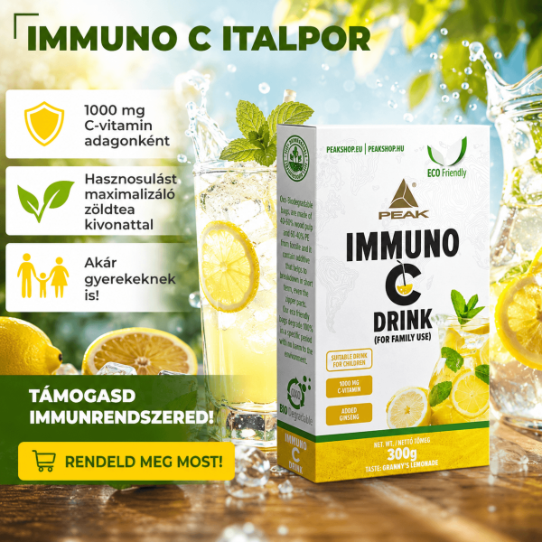 Peak Immuno C limonádés italpor családi használatra