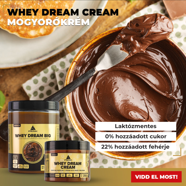 Peak Whey Dream Cream cukor- és laktózmentes, fehérjés mogyorókrém (maltitol mentes)