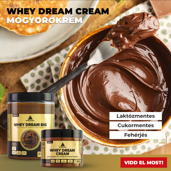 Peak Whey Dream Cream cukor- és laktózmentes, fehérjés mogyorókrém (maltitol mentes)
